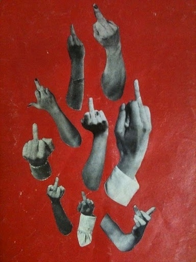 JJJJound #red #fuck #off #the #hands #finger #collage #drawing #middle