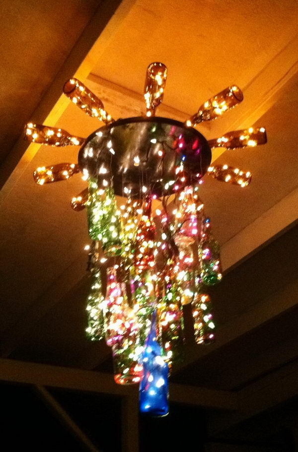 25 Creative Wine Bottle Chandelier Ideas #chandelier #light #wine #bottle