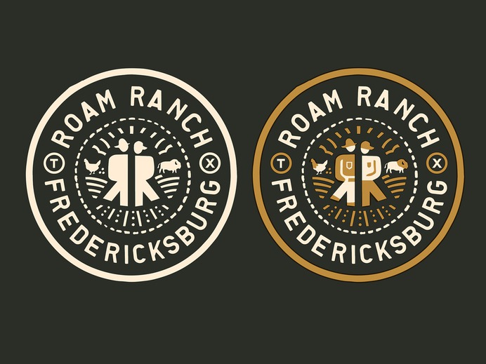 Roam Ranch Badge apparel branding icon identity illustration logo packaging patches typography