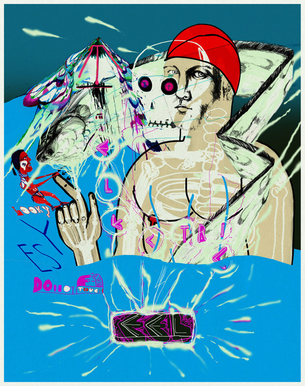 kernkraftanlage + bauschutt #illustration #blue #handmade #postmodern