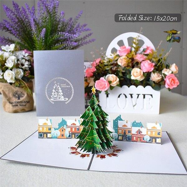 3D Pop UP Santa Cards Marry Christmas Greeting Cards Party Invitations Gifts New Year Greeting Card Anniversary Gifts Postcard