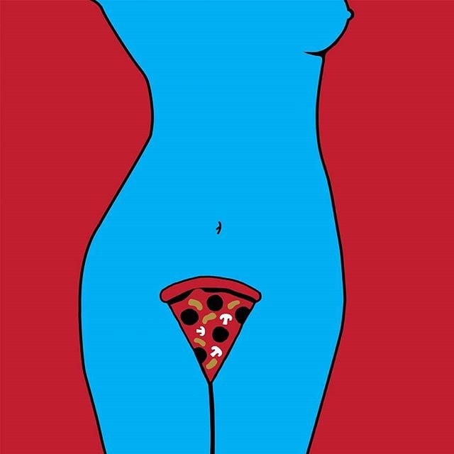 Everybody loves pizza :P #illustration #pizza #sexy #woman #beauty