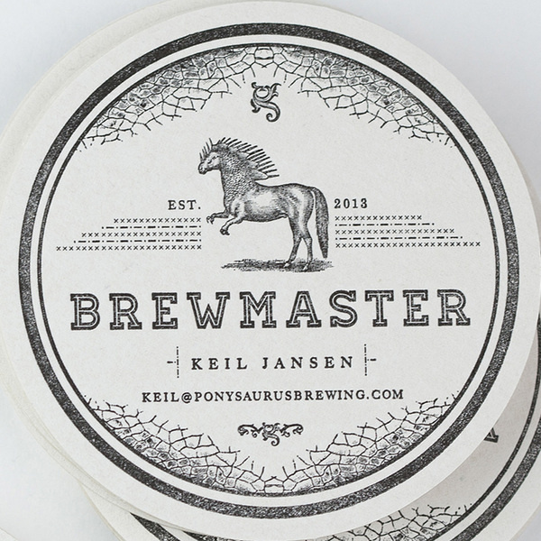 New Logo and Packaging for Ponysaurus by Baldwin& #monochrome #print #design #beermat
