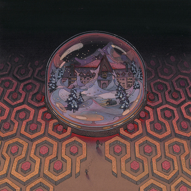 artwork by Nicole Gustafsson | nimasprout.com #globe #maze #labyrinth #horror #snow #nicholson #illustration #jack #johnny #shining #overlook #sphere #hotel #stephen #king