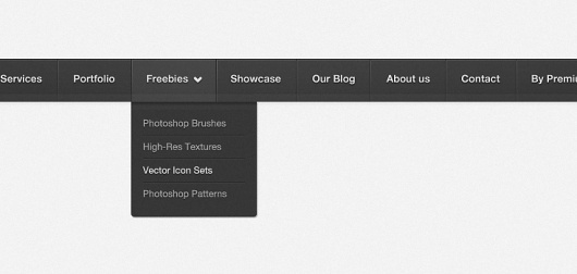 Free PSD: Simple Dark Navigation Menu | Premium Pixels #menu #design #nav