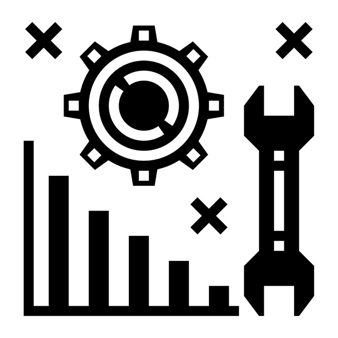 See more icon inspiration related to problem, gear, business and finance, solution, adjustment, bar graph, analysis, graph and wrench on Flaticon.