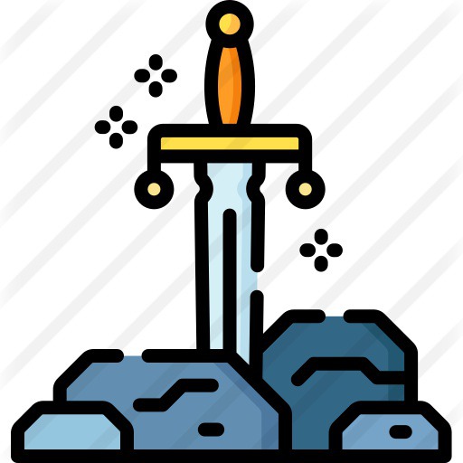 See more icon inspiration related to cultures, excalibur, fairy tale, folklore, legend, miscellaneous, sword, fantasy and weapons on Flaticon.