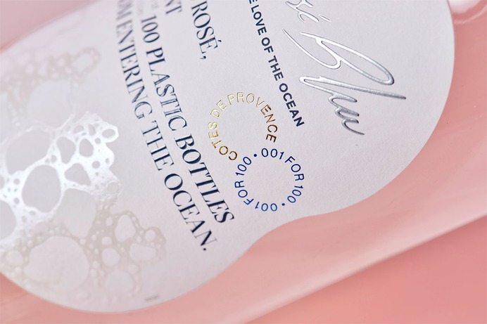 Le Rose Bleu Wine Packaging - Mindsparkle Mag Le Rose Blue represents a French premium rose wine generating awareness of the ocean's conservation. #logo #packaging #identity #branding #design #color #photography #graphic #design #gallery #blog #project #mindsparkle #mag #beautiful #portfolio #designer