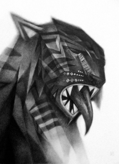 supersonic electronic / art #bayo #graphite #cat #geometric