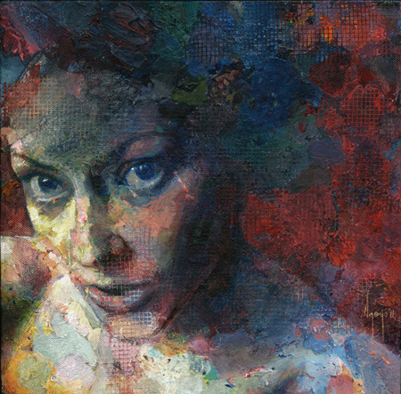 Niomi, david agenjo #eyes #painting #woman #texture