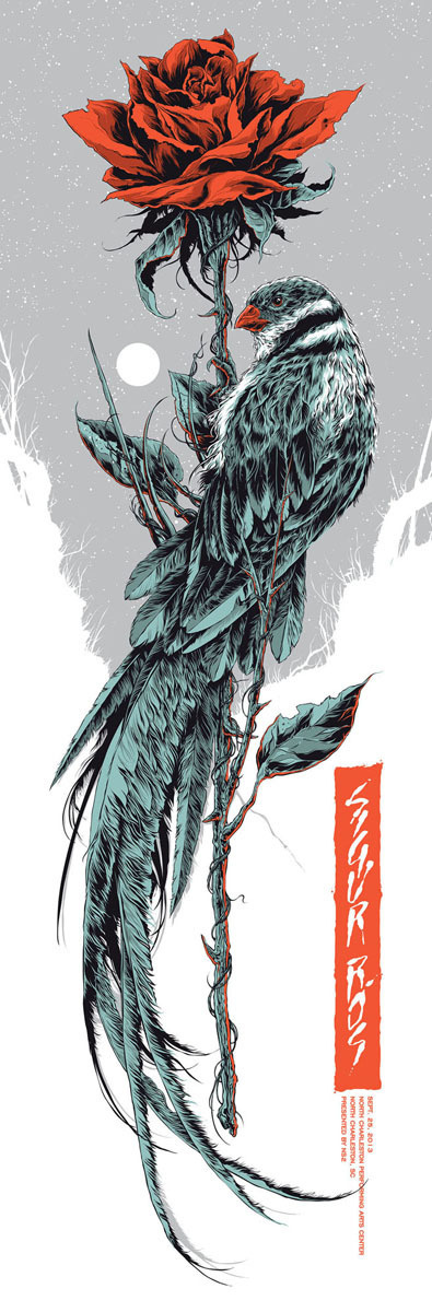 Ken Taylor SIGUR ROS - NORTH CHARLESTON #music #poster #musicposter #sigurros #typography #bird #kentaylor