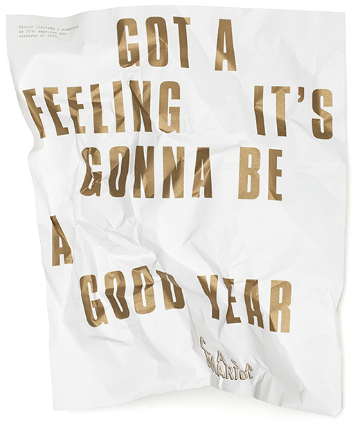 Póster Got a feeling it's gonna be a good year. #packaging #wrapping #wine #typography
