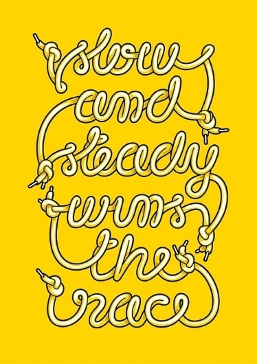 CUSTOM LETTERS, BEST OF 2010, DAY 1 — LetterCult #lettering #yellow #alex #beltechi #illustration #shoelace #type