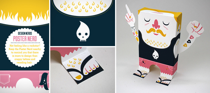 Poster Design Nerd #design #mustache #paper #illustration #craft #league #delicious #skull #character