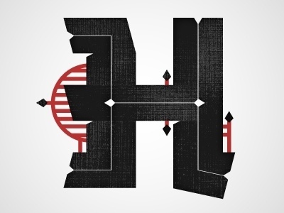 Dribbble - H by Chris Rushing #dropcap #lettering #letters #hell #letterforms #type #typography