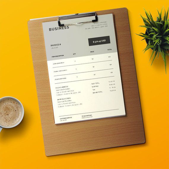 Business Invoice Template Invoice Template Gray Invoice | Etsy