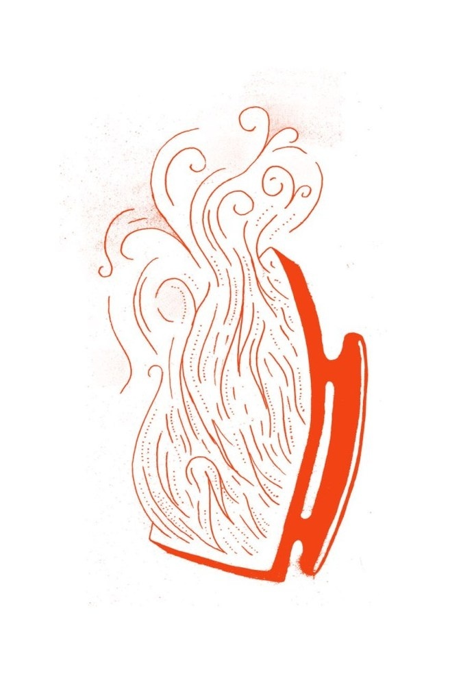 Careful, its hot. #ink #line #red #print #retro #iron #hot #illustration #fire #vintage #drawing #sketch