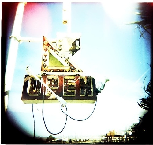 open | Flickr - Photo Sharing! #found #signage #type #open #neon