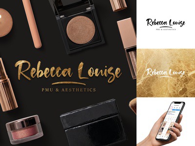 Rebecca Louise PMU Logo Design 💄 redesign feminine beauty permanent makeup artist mua makeup artist beauty logo brand identity local business vector modern logo minimal logo designer logo illustrator design branding