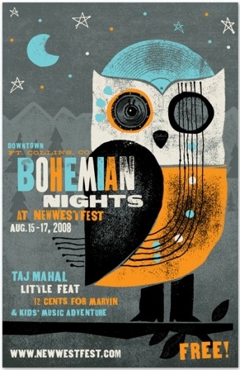 40+ Vintage Posters to Inspire Your Next Designs Color Palette #poster #screenprint #owl #bohemian nights
