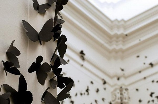 Black Cloud Paper – Fubiz™ #interior #butterflies #art #paper #decoration