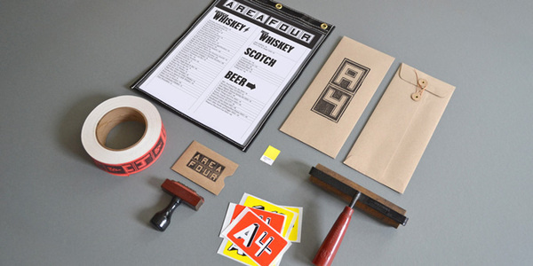 Area Four #stamp #roller #branding #print #menu #identity #logo #sticker