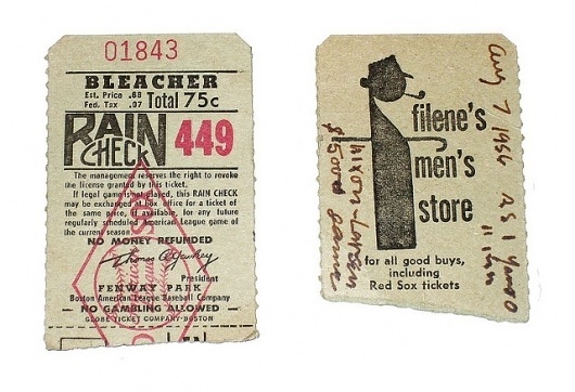 All sizes | Red Sox raincheck 1956 | Flickr - Photo Sharing! #ticket
