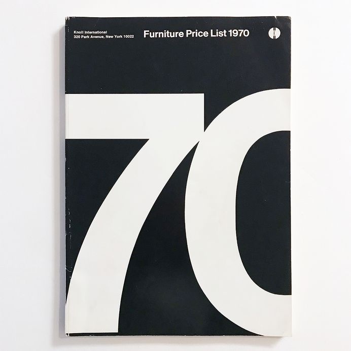 Furniture Price List 1970 @knollinc International, New York, catalog front/back covers designed by #MassimoVignelli (#Unimark International, @vignellicenter). Vignelli left Italy in late 1965 for the USA and with #BobNoorda (Dutch) and six others, founded Unimark International, a new breed of company focusing on corporate identity, influencing the aesthetics and visual language of coordinated and systematic American corporate graphics. #themodernsbook