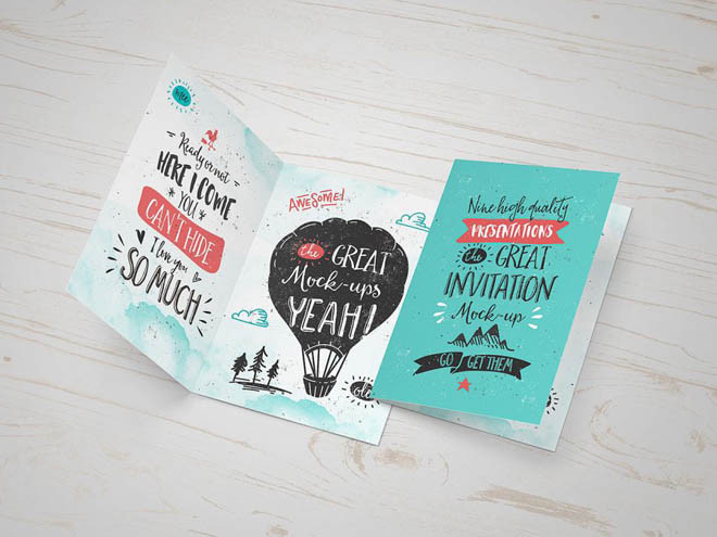 Free Invitation Card Mockup PSD