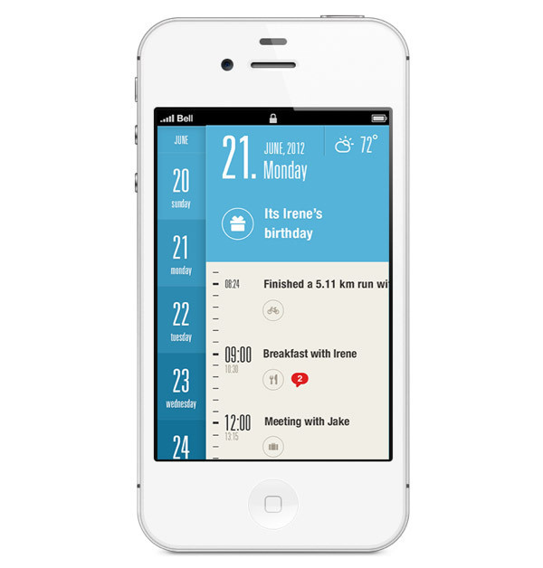 Showcase of Beautiful iPhone App UI Concept Designs #app #ux #ui