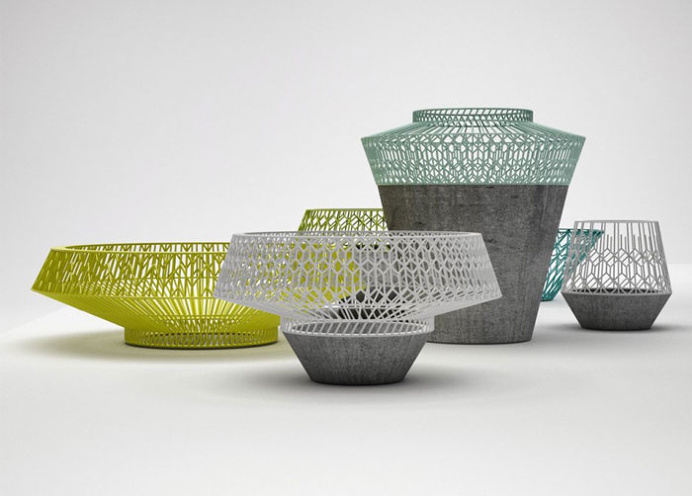 Decorative Concrete Containers by 3 Dots Collective - #design, #productdesign, #industrialdesign, #objects, product design