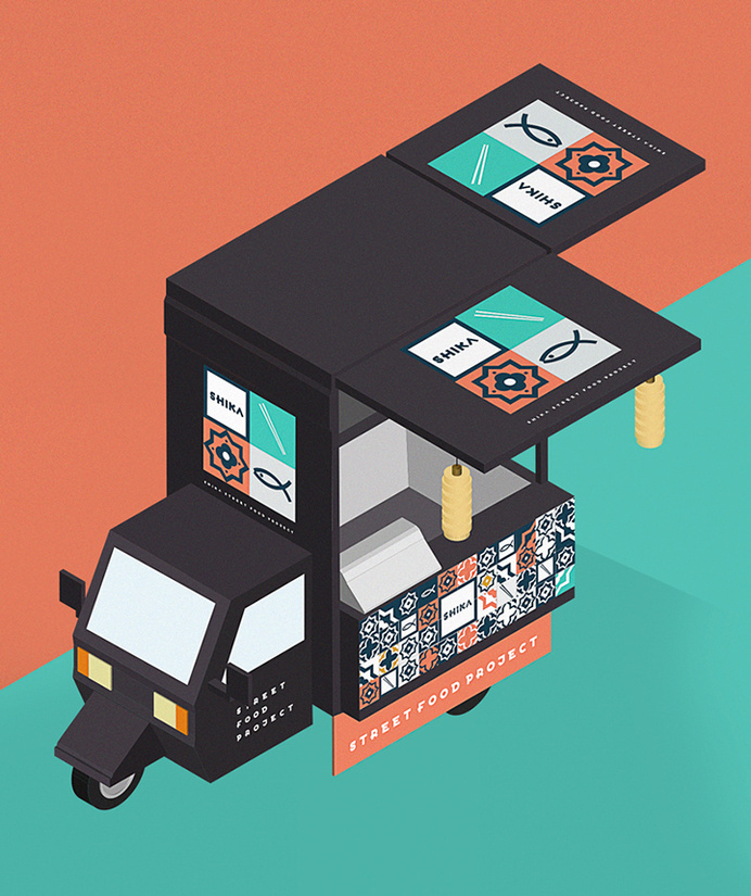 MAAN Design Studio - SHIKA Street Food Project #illustration #car #maan #branding