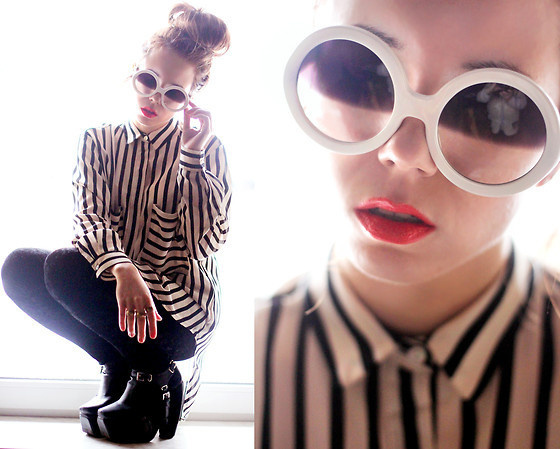 Choies Shirt, Sunglasses, Modekungen Shoes #fashion #photography #woman