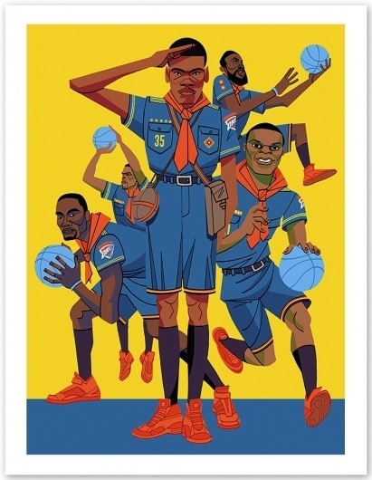 freedarkostore — Thunder Print (2nd Edition) #illustration #freedarko #basketball