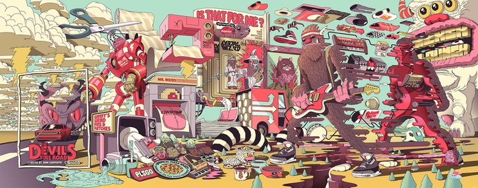 Outstanding murals by Dave Arcade - BIG CARTEL MURAL