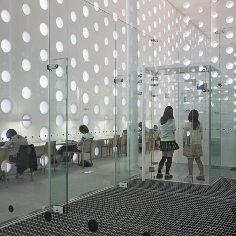 Dezeen » Blog Archive » Kanazawa Umimirai Library by Coelacanth K&H Architects #japan #concrete #architecture #library #holes