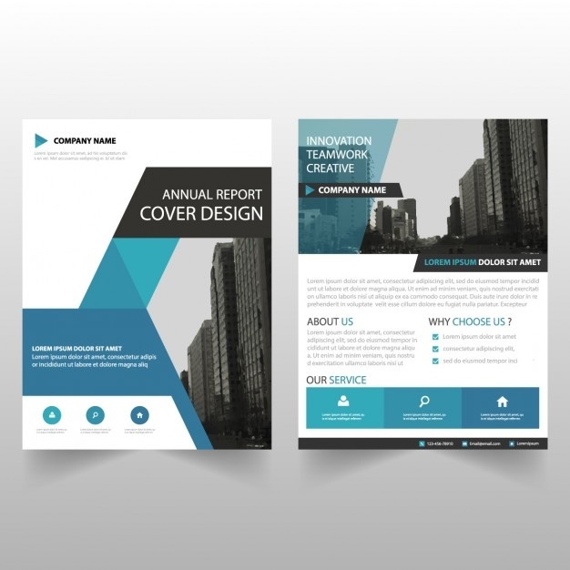 Business brochure template with geometric shapes Free Vector