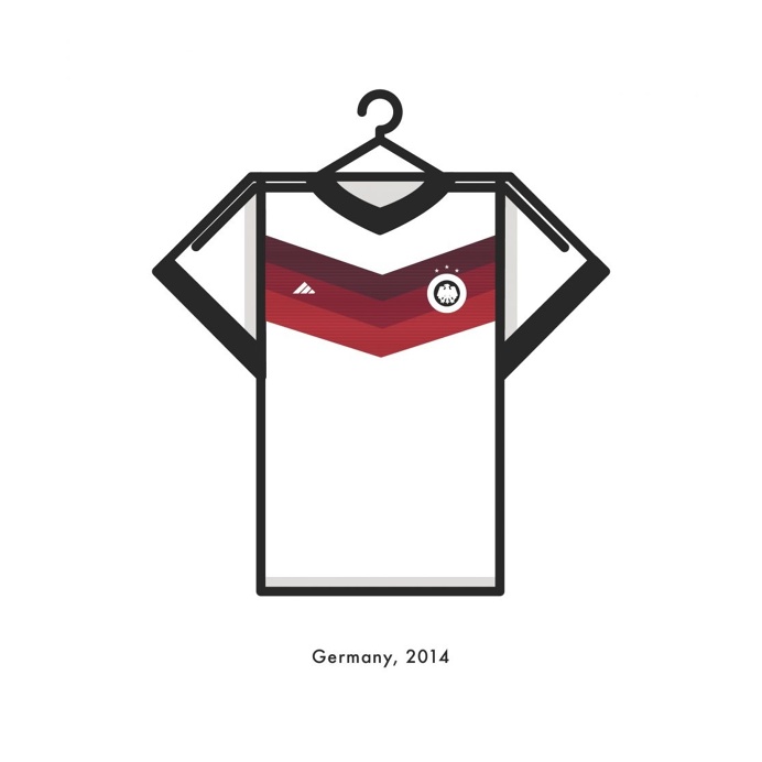 Germany World Cup Winning Football Kit 2014 - Minimal Illustration by Lucas Jubb