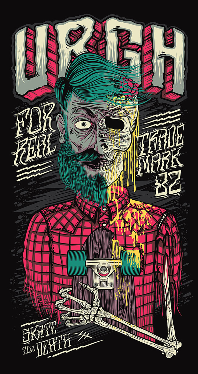 Skate Till Death Urgh Illustration