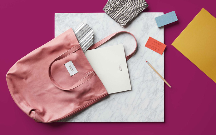 Kathryn Chaplow Branding design fashion bags mindsparkle mag designblog color colorful business card logo logotype style marble white yellow