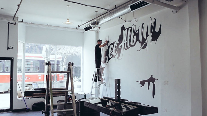 mural, hipster, white, black, bold, signature