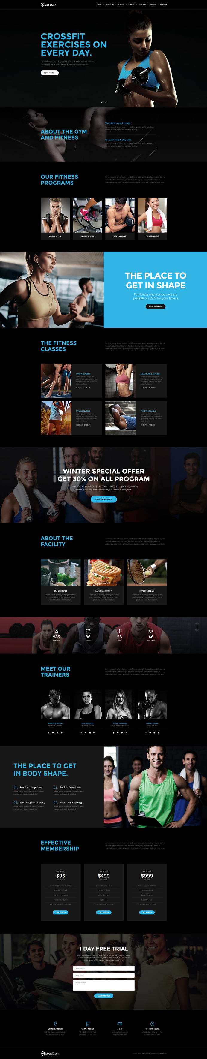 LeadGen Marketing Landing Page - Sports and GYM, buy - https://goo.gl/KD0bMP