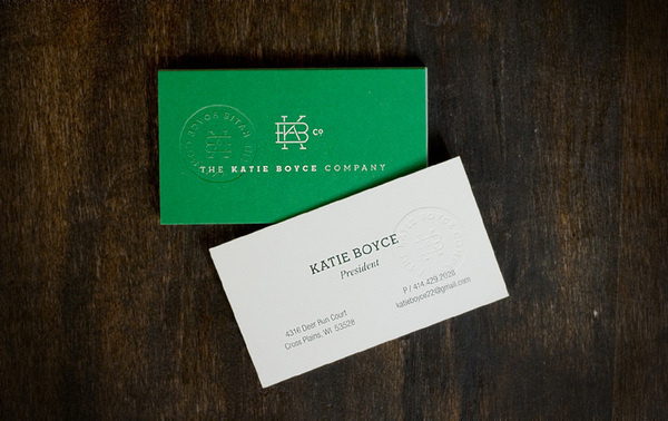 The Katie Boyce Company Stationary Set #monogram #emboss #blind #green