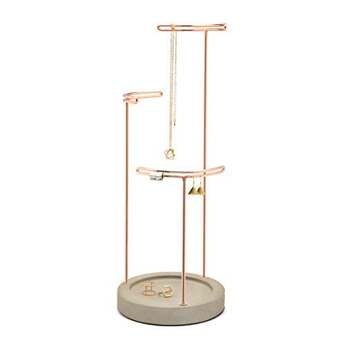 3-Tier Concrete & Copper Jewellery Stand