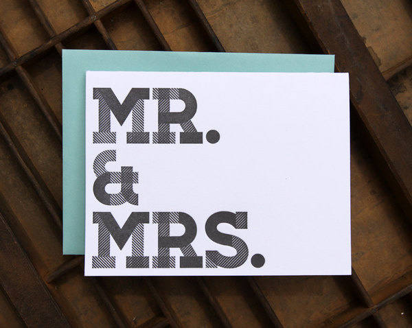 Letterpress Card Individual Mr. #letterpress #card