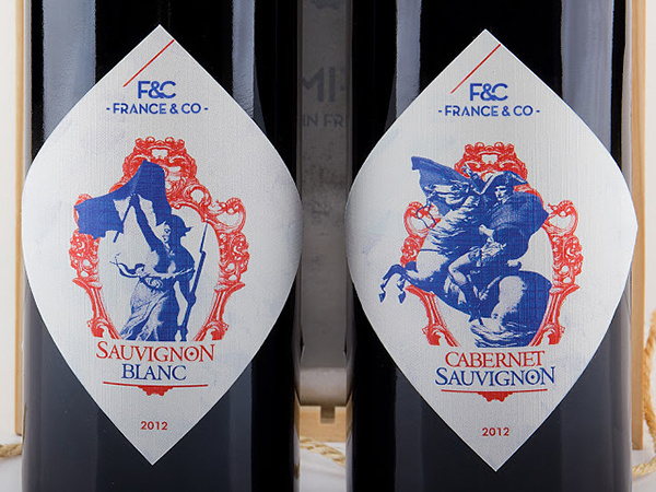 Packaging example #729: France&Co Wine packaging #packaging #france #design #label #wine
