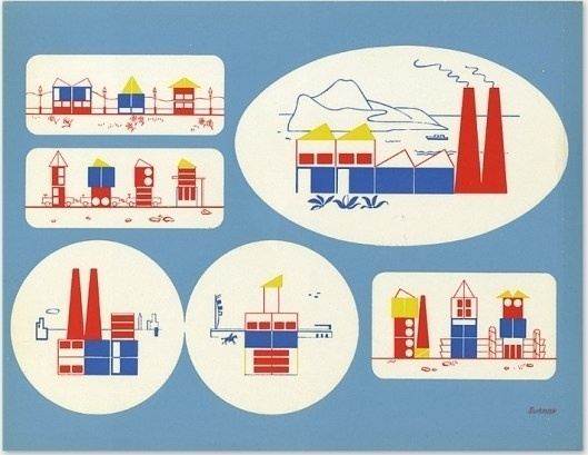 Build The Town Posters By Ladislav Sutnar - Daddy Types #screenprint #1940s #prototype #building blocks #ladislav sutnar