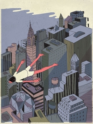 Josh Cochran: work #flying #city #illustration