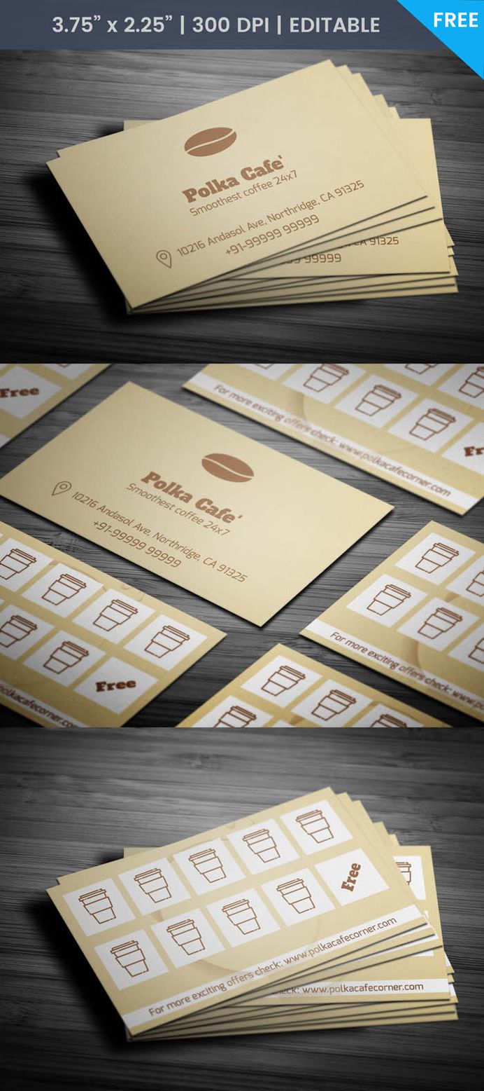 Free Cafe Membership Business Card Template