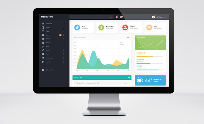 Free Admin Dashboard UI PSD